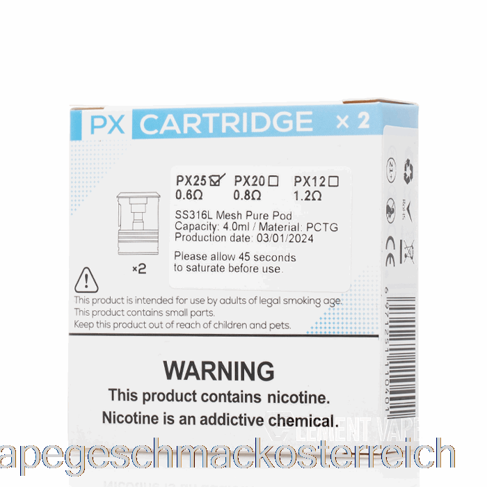 Yihi Sxmini Puremax Px Ersatzpods 0,6 Ohm Px25 Vape-Geschmack